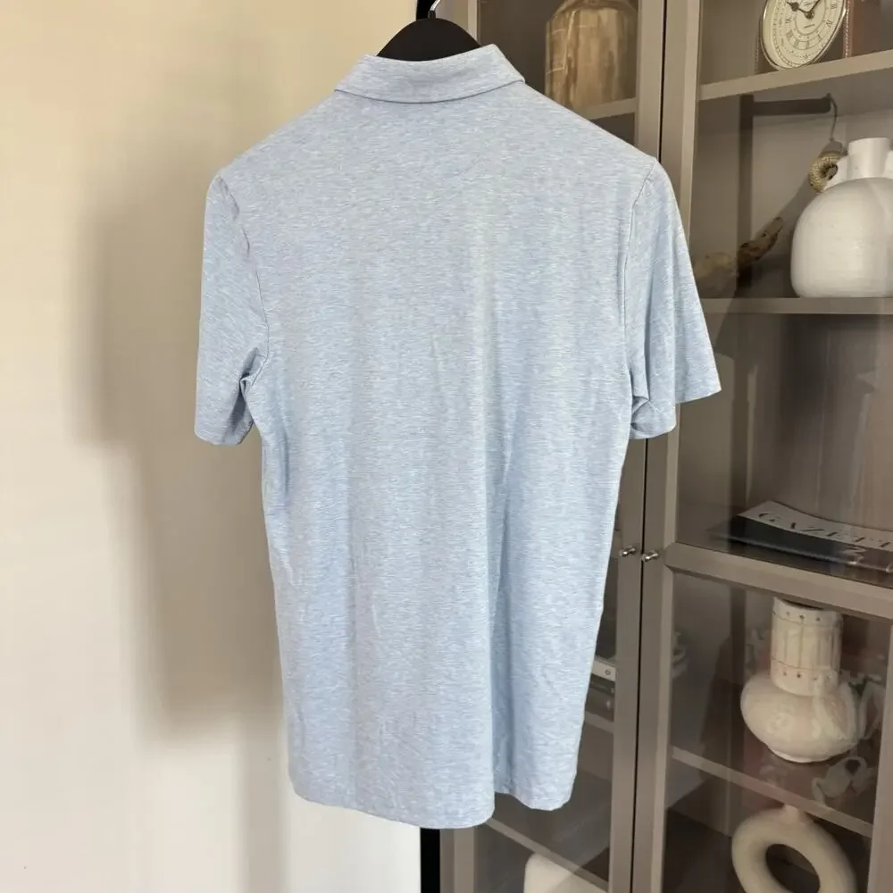 Faherty Movement Short Sleeve Cariff Blue Heather Polo Shirt XXL 2XL NEW - Picture 5 of 7